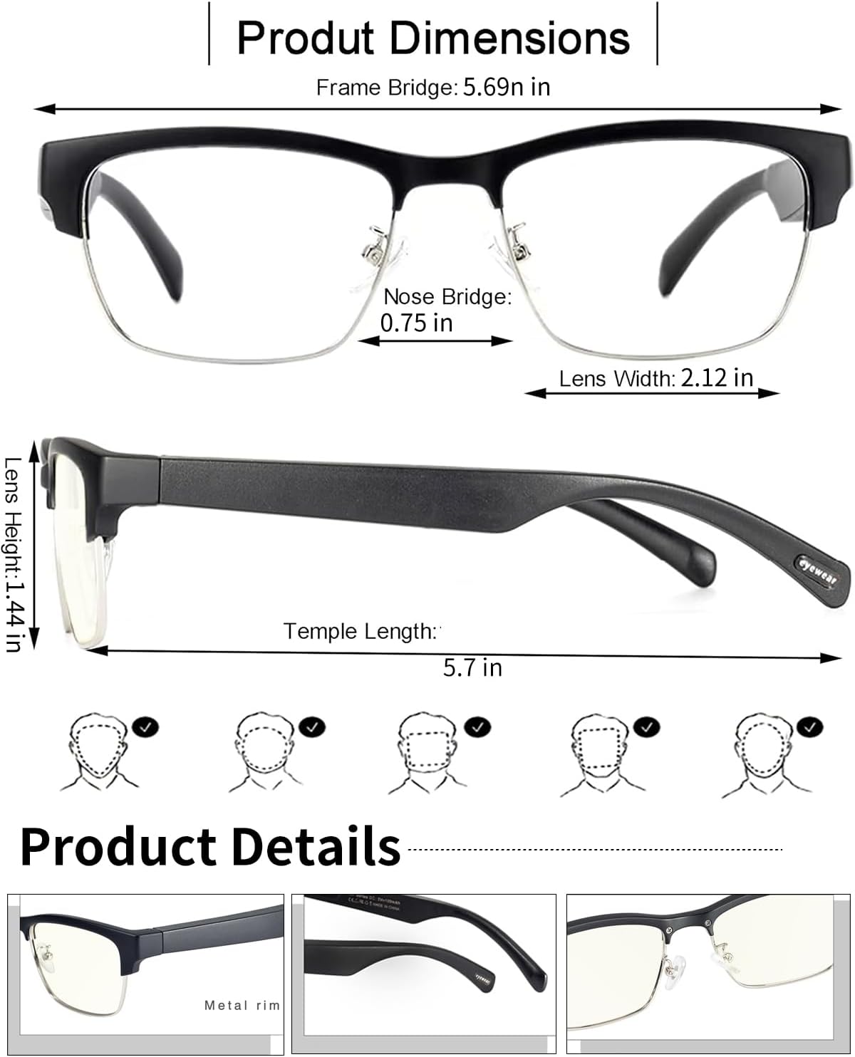 Smart Glasses Bluetooth Audio Glasses for Men Women with Built-in Mic & Speakers, Blue Light Filter & Polarized Sunglasses Lenses, Voice Assistant, Open Ear Music & HD Calling (Black Gold) - Image 2