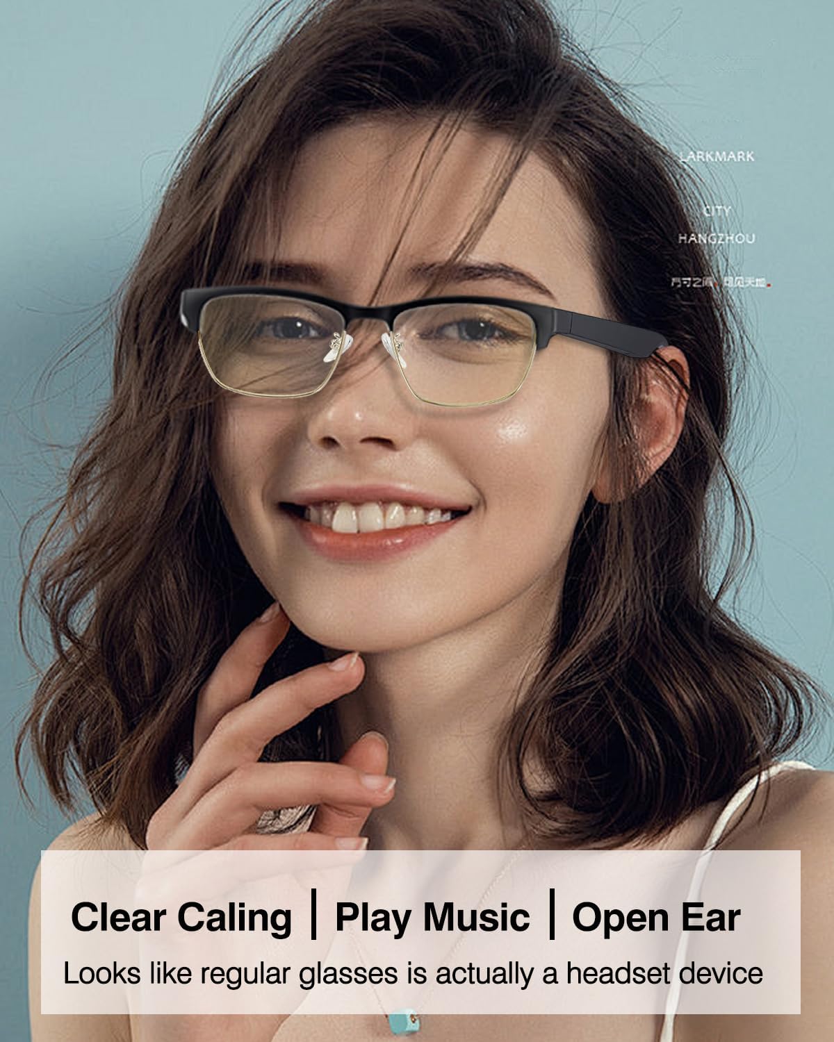 Smart Glasses Bluetooth Audio Glasses for Men Women with Built-in Mic & Speakers, Blue Light Filter & Polarized Sunglasses Lenses, Voice Assistant, Open Ear Music & HD Calling (Black Gold) - Image 3