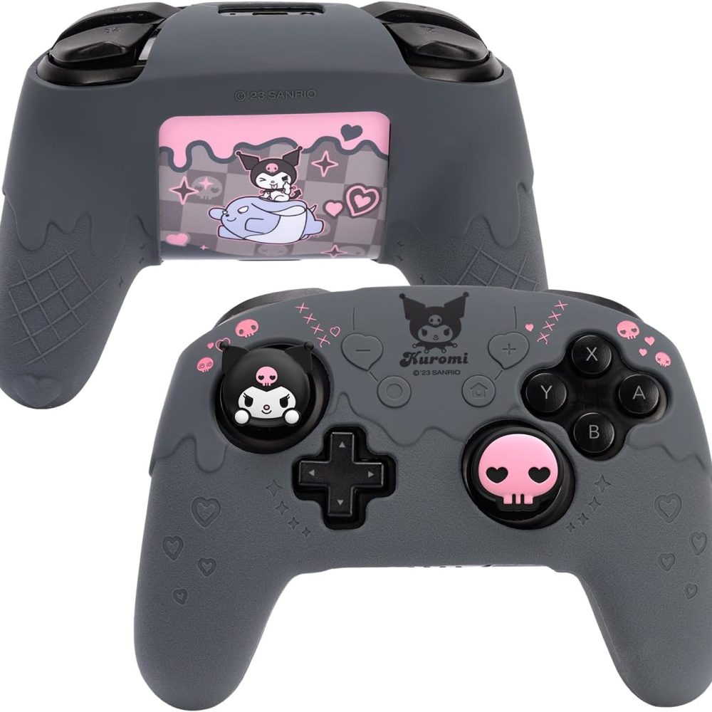 Switch Pro Controller Skin,Cute Soft Silicone Protective Cover Skin,Anti-Slip Protective Case for Switch Pro Controller with 2 Thumb Grip Caps and 1 Sticker