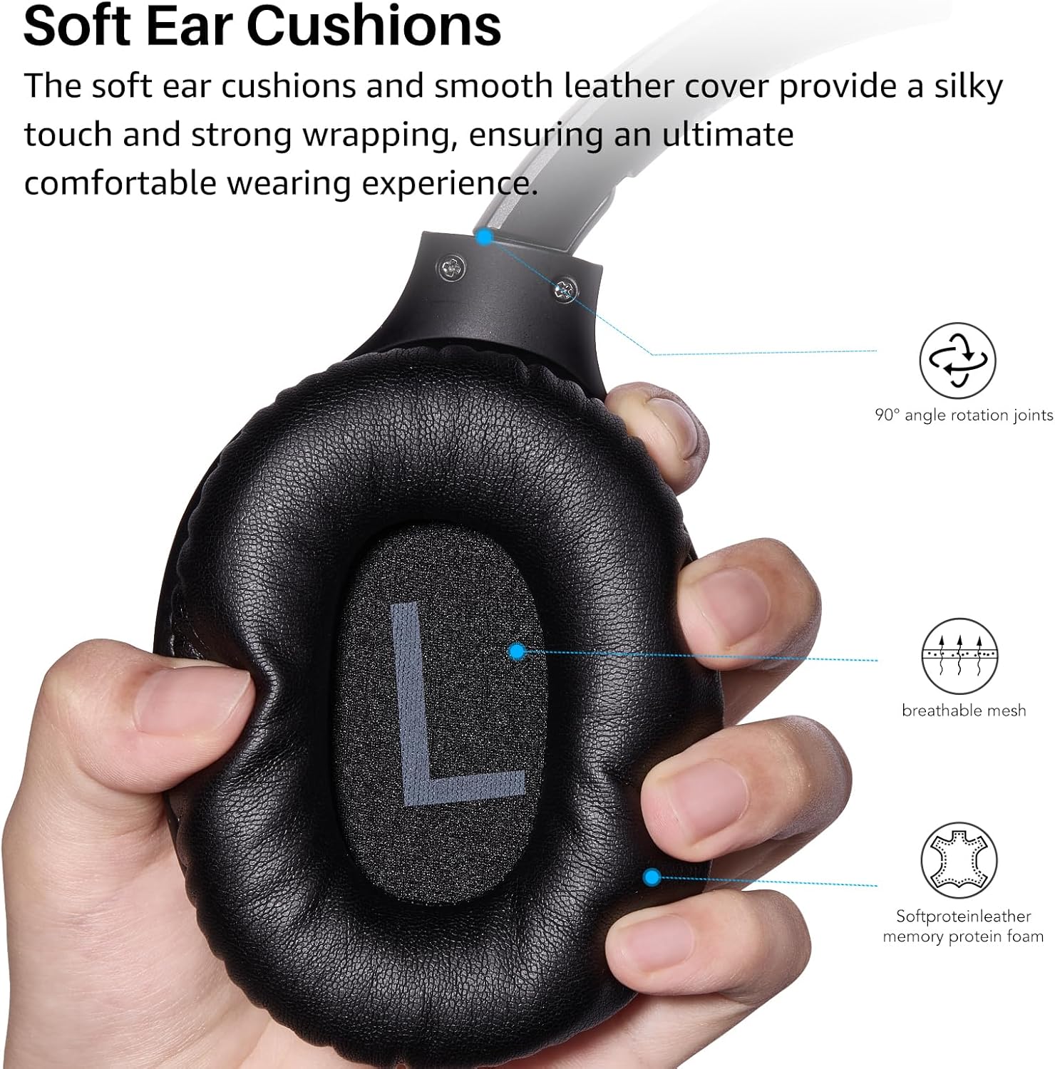 TOZO Bluetooth 5.4 Over Ear Headphones, ENC Call Noise Cancelling Mic, Foldable Wireless Headset, 70H Playback, Deep Bass Stereo Sound, Customizable EQ via Button & App, for Travel and Home, Upgraded - Image 2